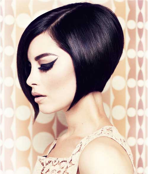 Jet black hair color and a bob haircut also give a sexy look to your ...